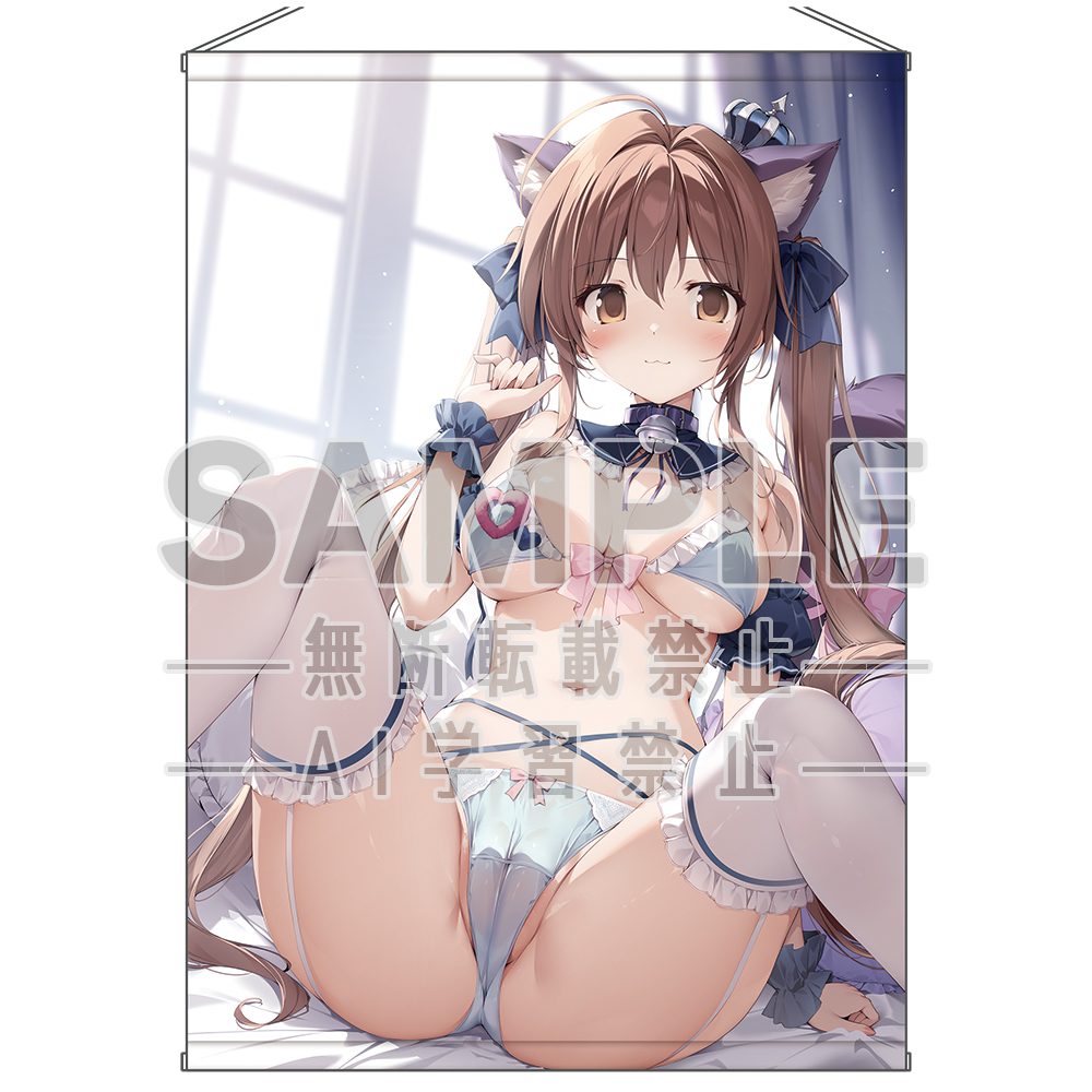 karory描き下ろし ねこみみ夏音ちゃんタペストリー B1 (karory Original Illustration Nekomimi Kanon-chan Tapestry B1)