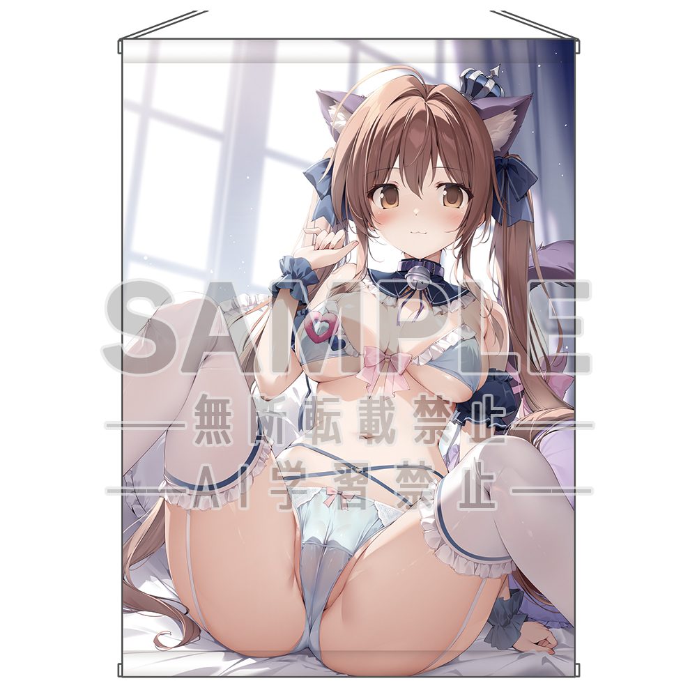 karory描き下ろし ねこみみ夏音ちゃんタペストリー B2 (karory Original Illustration Nekomimi Kanon-chan Tapestry B2)