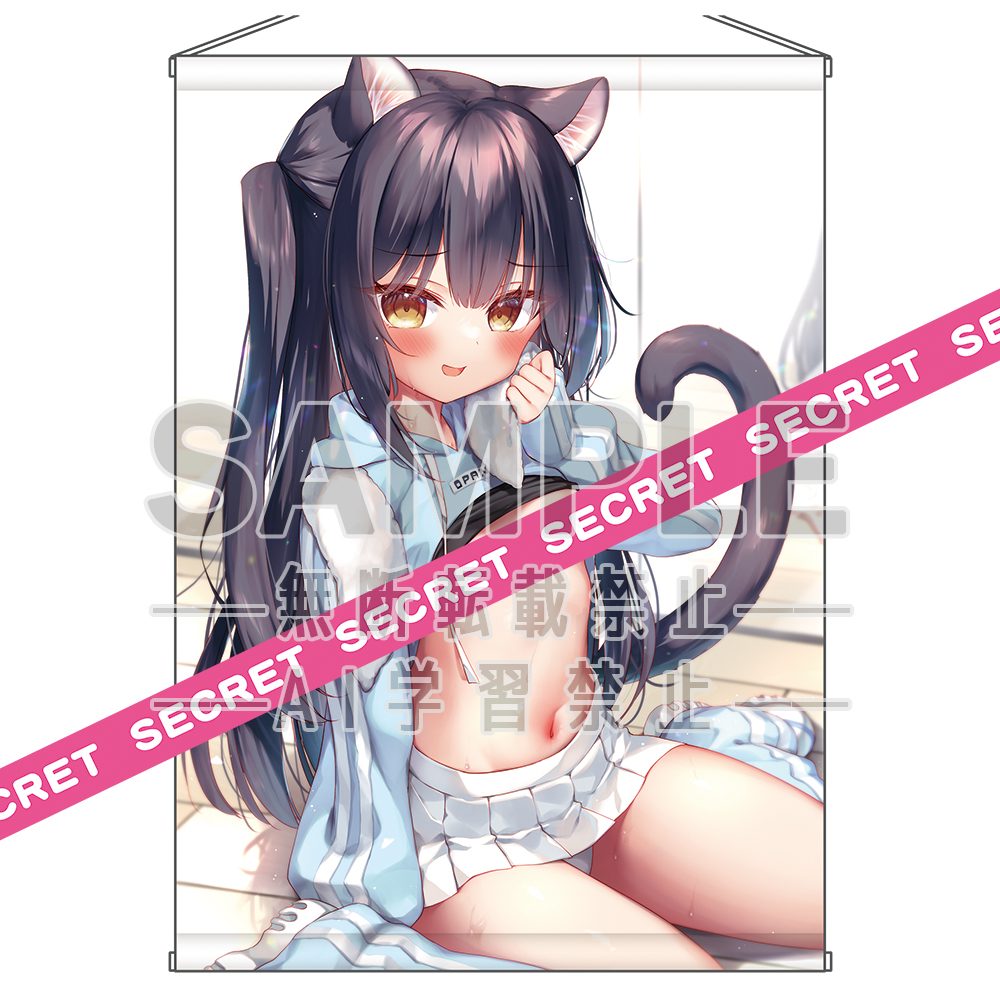 イチリ描き下ろし無防備ねこちゃん▼ドキドキX-RATEDタペストリー (itiri Original Illustration Muboubi Neko-chan Dokidoki X-rated Tapestry)