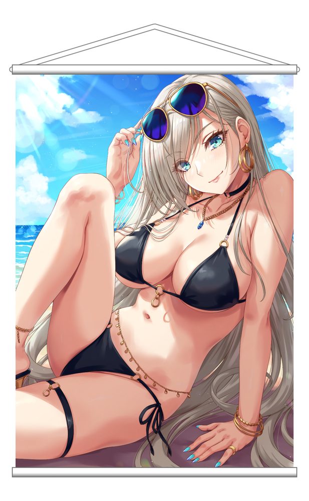 HOBBYOTAKU Sakiyamama Bunnys 銀髪ビキニ B3タペストリー (HOBBYOTAKU SAKIYAMAMA BUNNYS SILVER-HAIRED BIKINI B3 TAPESTRY)