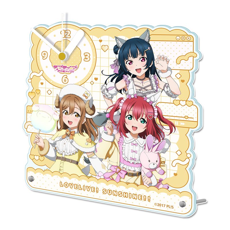 ラブライブ!サンシャイン!! 描き下ろしアクリル置時計 1年生 アニマル衣装 ("Love Live! Sunshine!!" Original Illustration Acrylic Clock First-year Student Animal Costume)
