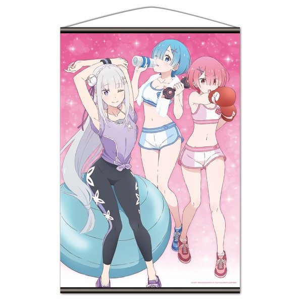 Re:ゼロから始める異世界生活 B2タペストリー エミリア&レム&ラム ("Re:Zero kara Hajimeru Isekai Seikatsu" B2 Tapestry Emilia & Rem & Ram)