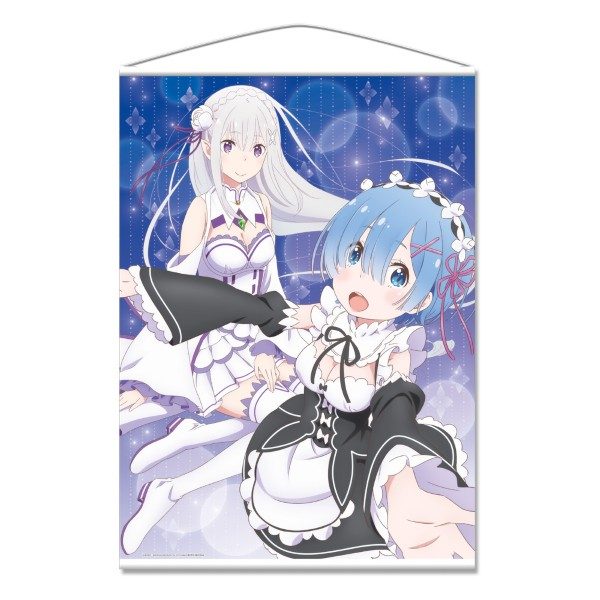 Re:ゼロから始める異世界生活 Memory Snow B1タペストリー A エミリア&レム ("Re:Zero kara Hajimeru Isekai Seikatsu Memory Snow" B1 Tapestry A Emilia & Rem)