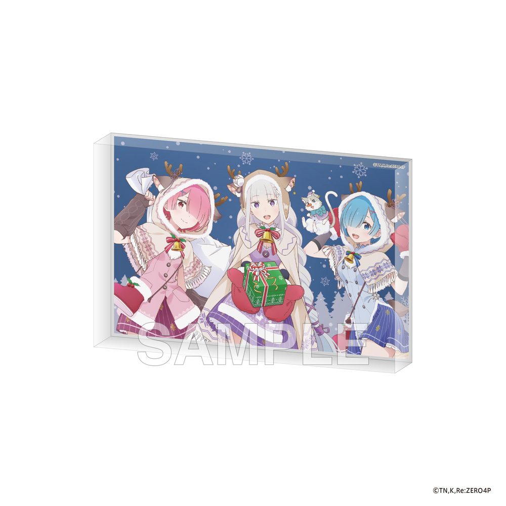 Re:ゼロから始める異世界生活 アクリルブロック クリスマスコスVer. ("Re:Zero kara Hajimeru Isekai Seikatsu" Acrylic Block Christmas Cosplay Ver.)