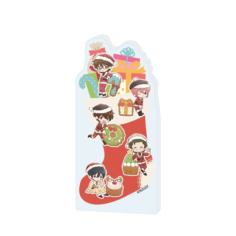 ミニアクリルブロック ダイヤのA act II -Second Season- 01 クリスマスVer. 靴下モチーフ(グラフアートイラスト) (Mini Acrylic Block "Ace of Diamond act II -Second Season-" 01 Christmas Ver. Socks Motif (Graff Art Illustration))