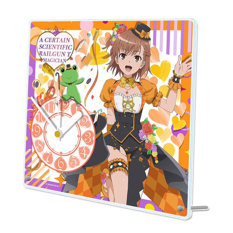 とある科学の超電磁砲T 描き下ろしアクリル置時計 御坂美琴 マジシャンVer. ("A Certain Scientific Railgun T" Original Illustration Acrylic Clock Misaka Mikoto Magician Ver.)