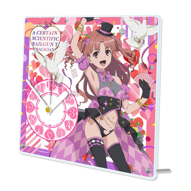 とある科学の超電磁砲T 描き下ろしアクリル置時計 白井黒子 マジシャンVer. ("A Certain Scientific Railgun T" Original Illustration Acrylic Clock Shirai Kuroko Magician Ver.)