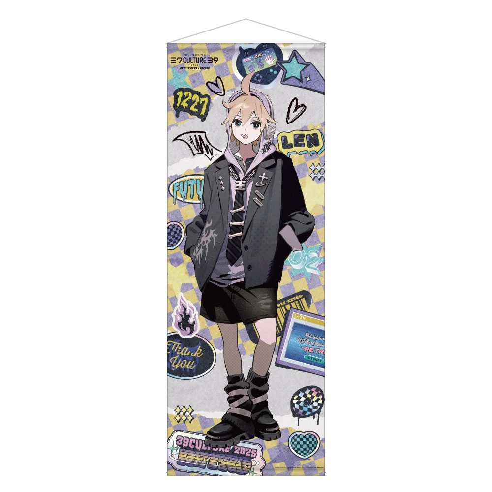39Culture 2025 RETRO 等身大タペストリー 鏡音レン (39Culture 2025 RETRO Life-size Tapestry Kagamine Len)
