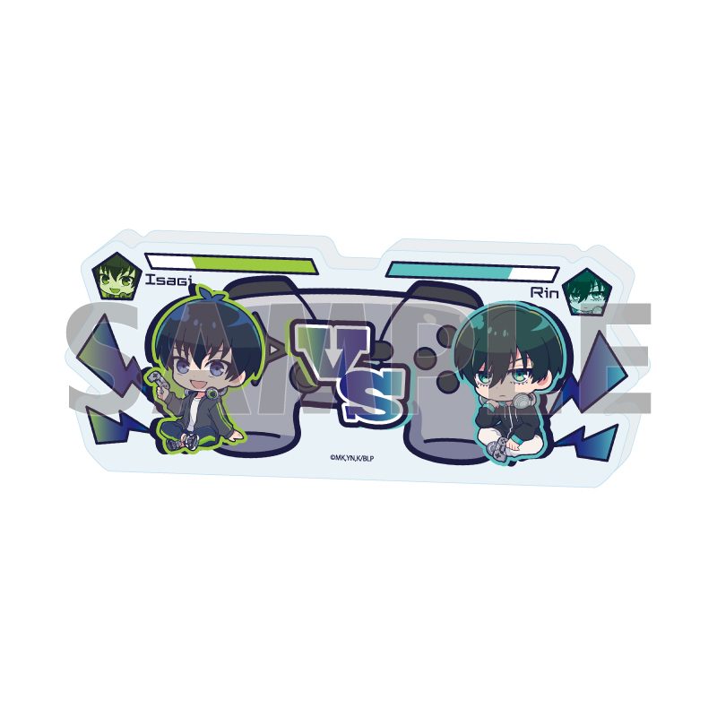 アクリルブロック ブルーロック 31 潔世一&糸師凛 ゲーム実況Ver.(ミニキャライラスト) (Acrylic Block "Blue Lock" 31 Isagi Yoichi & Itoshi Rin Game Commentary Ver. (Mini Character Illustration))