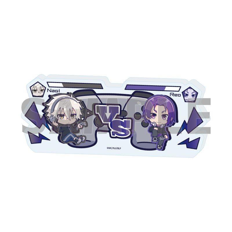 アクリルブロック ブルーロック 32 凪誠士郎&御影玲王 ゲーム実況Ver.(ミニキャライラスト) (Acrylic Block "Blue Lock" 32 Nagi Seishiro & Mikage Reo Game Commentary Ver. (Mini Character Illustration))