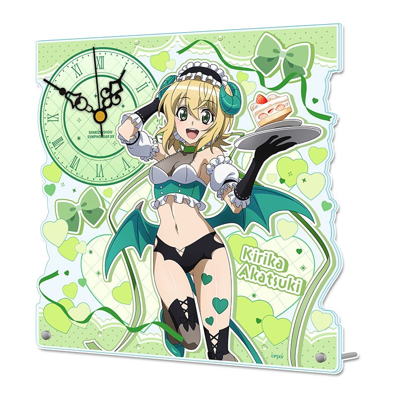 戦姫絶唱シンフォギアXV 描き下ろしアクリル置時計 暁切歌 小悪魔ウェイトレス ("Senki Zessho Symphogear XV" Original Illustration Acrylic Clock Akatsuki Kirika Little Devil Waitress)