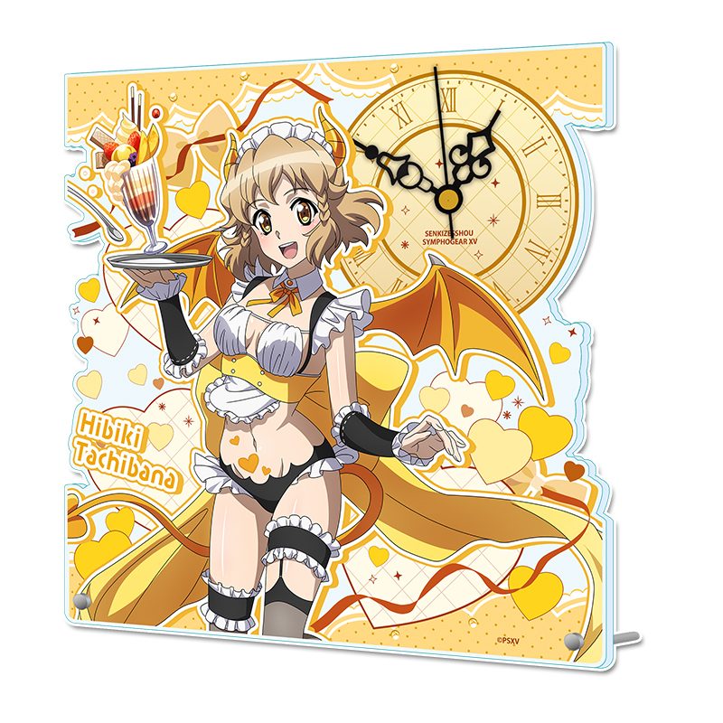 戦姫絶唱シンフォギアXV 描き下ろしアクリル置時計 立花響 小悪魔ウェイトレス ("Senki Zessho Symphogear XV" Original Illustration Acrylic Clock Tachibana Hibiki Little Devil Waitress)