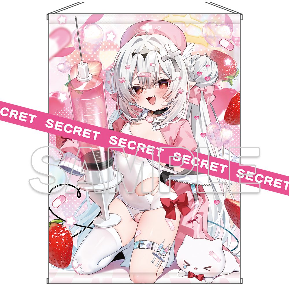 chihiro描き下ろし 小悪魔ナース▽銀髪ちゃんのX-RATEDタペストリー (chihiro Original Illustration Little Devil Nurse Ginpatsu-chan no X-rated Tapestry)