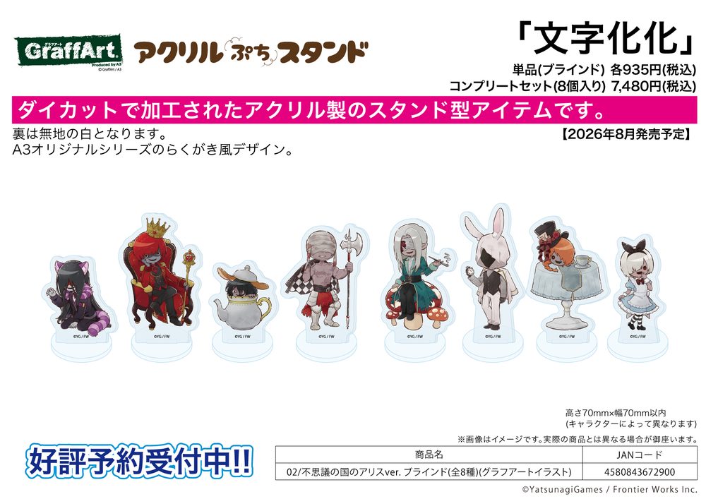 アクリルぷちスタンド 文字化化 02 不思議の国のアリスVer.(グラフアートイラスト) (Acrylic Petit Stand "Homicipher" 02 Alice in Wonderland Ver. (Graff Art Illustration))