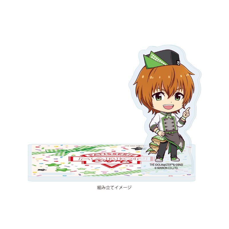 アクリルコースタースタンド アイドルマスター SideM 03 若里春名 クレープ屋Ver.(ミニキャライラスト) (Acrylic Coaster Stand "The Idolmaster SideM" 03 Wakazato Haruna Crape Shop Ver. (Mini Character Illustration))