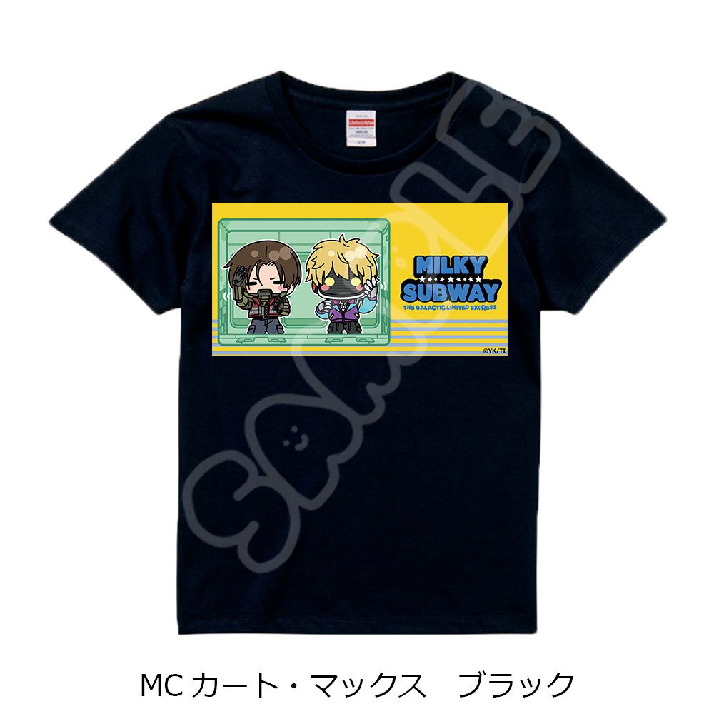 銀河特急 ミルキー☆サブウェイ Tシャツ(mochocho) MC カート・マックス ブラック XLサイズ ("MILKY SUBWAY THE GALACTIC LIMITED EXPRESS" T-shirt (mochocho) MC Kurt & Max Black (XL Size))