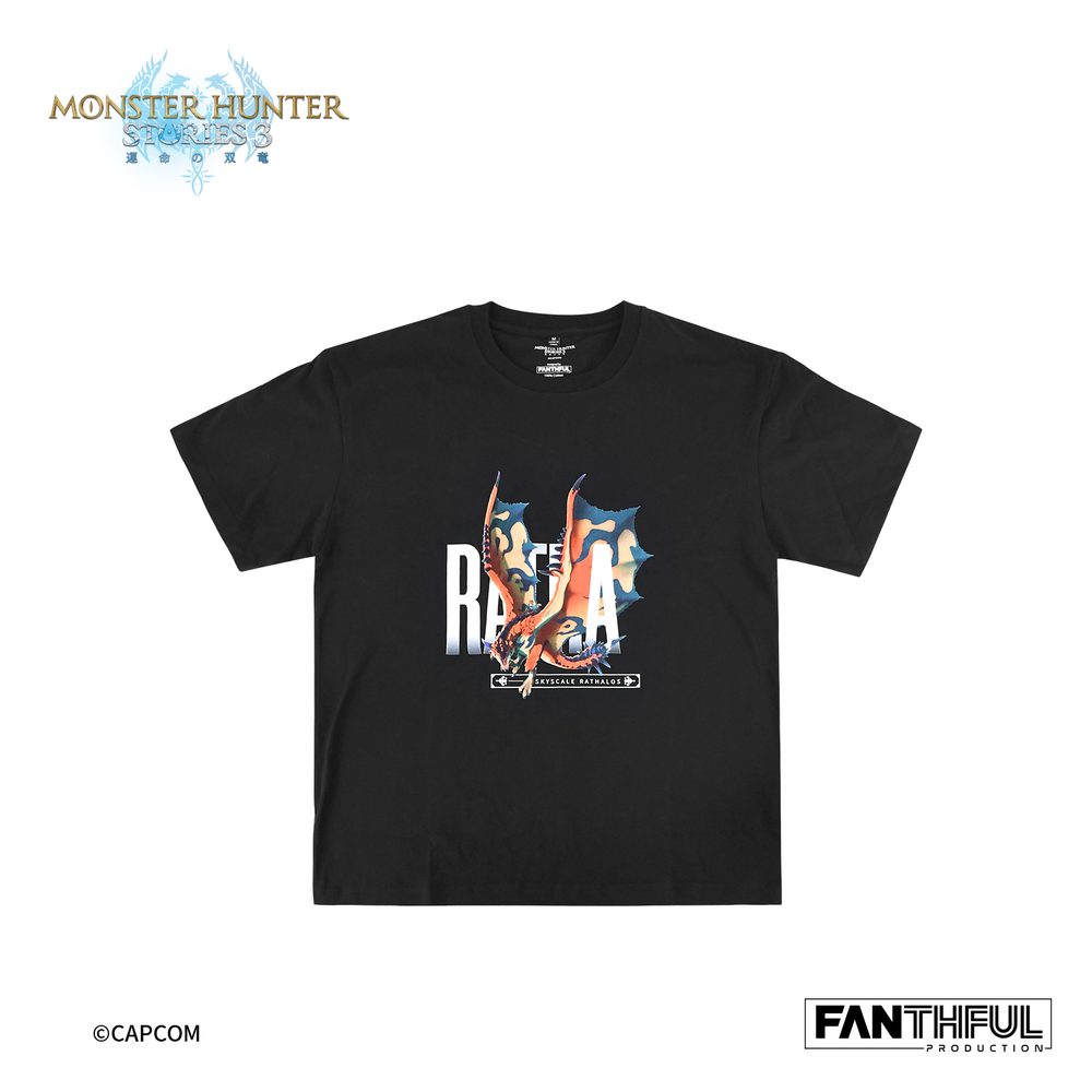 FANTHFUL モンスターハンターストーリーズ3 -運命の双竜- FP004MHS32026 黒Tシャツ L (FANTHFUL "MONSTER HUNTER STORIES 3" FP004MHS32026 BLACK T-SHIRT (L Size))