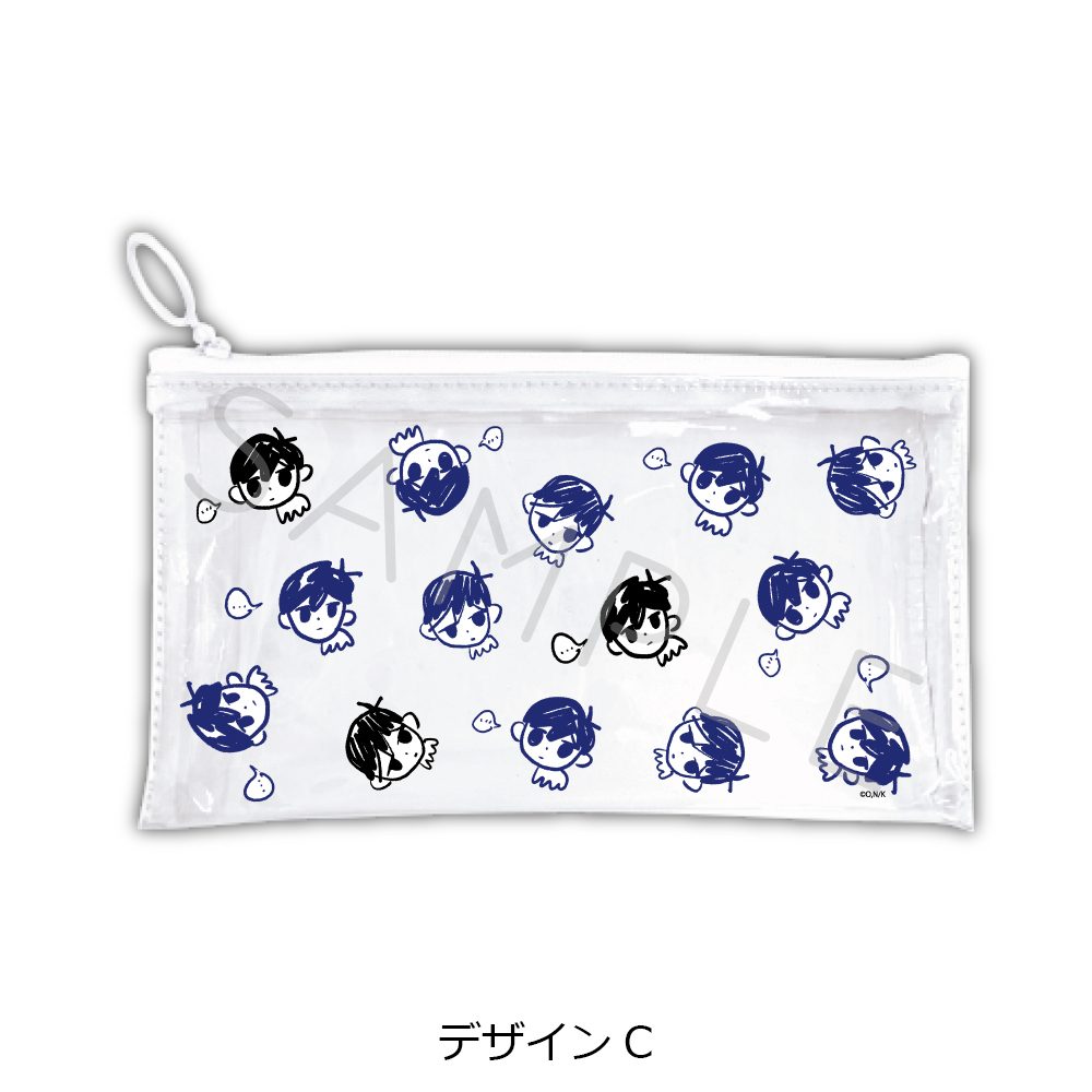 OMORI フラットクリアポーチ デザインC ("OMORI" Flat Clear Pouch Design C)
