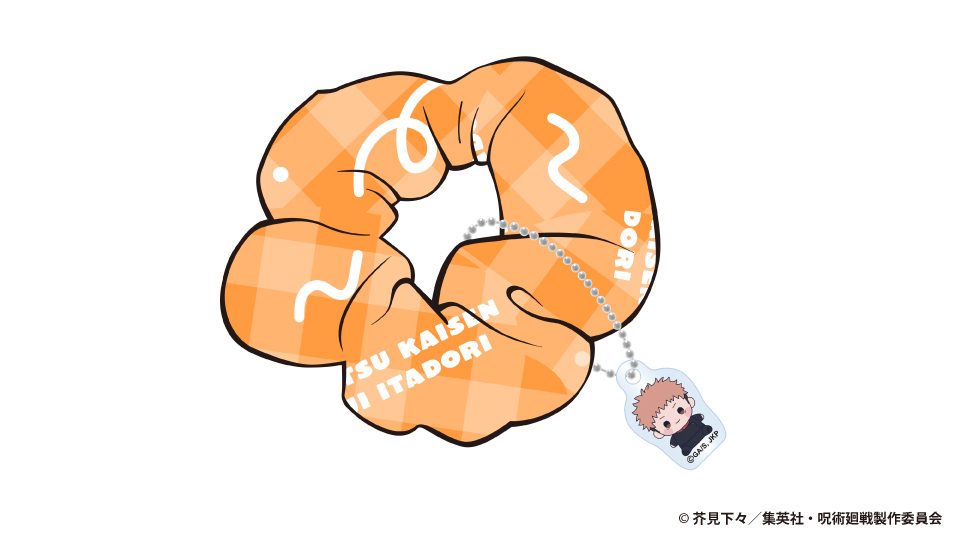 呪術廻戦 5周年 もっちび チャーム付きシュシュ 虎杖悠仁 ("Jujutsu Kaisen" 5th Anniversary Mocchibi Chouchou with Charm Itadori Yuji)