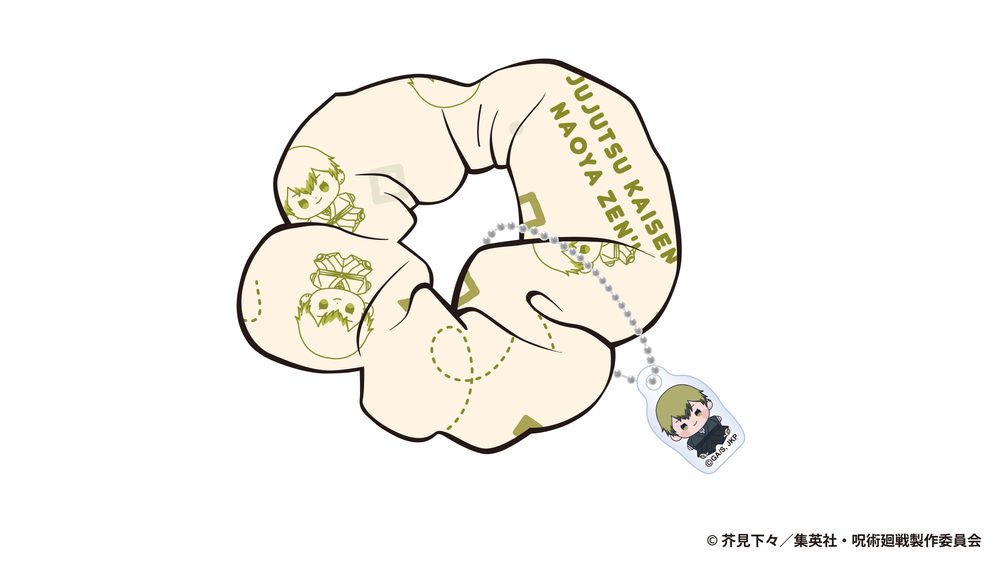 呪術廻戦 死滅回游 もっちび チャーム付きシュシュ 禪院直哉 ("Jujutsu Kaisen" Culling Game Mocchibi Chouchou with Charm Zen'in Naoya)