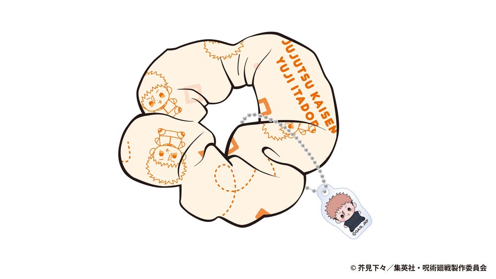 呪術廻戦 死滅回游 もっちび チャーム付きシュシュ 虎杖悠仁 ("Jujutsu Kaisen" Culling Game Mocchibi Chouchou with Charm Itadori Yuji)