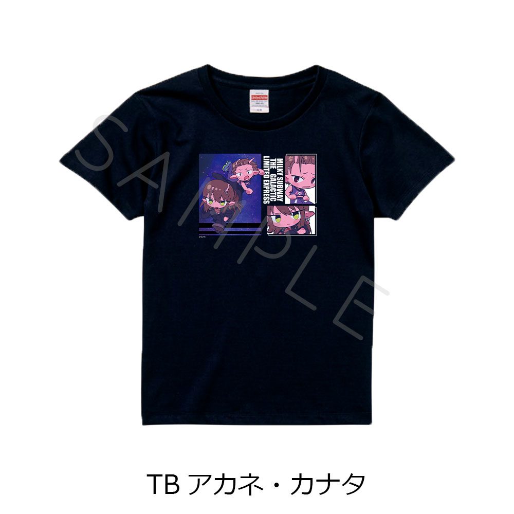銀河特急 ミルキー☆サブウェイ Tシャツ ちぽっけ TB アカネ・カナタ ブラック Sサイズ ("MILKY SUBWAY THE GALACTIC LIMITED EXPRESS" T-shirt Chipokke TB Akane & Kanata Black (S Size))