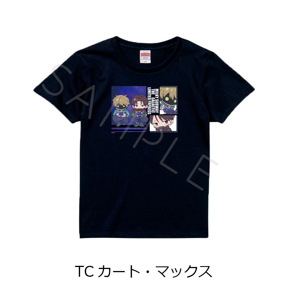 銀河特急 ミルキー☆サブウェイ Tシャツ ちぽっけ TC カート・マックス ブラック Sサイズ ("MILKY SUBWAY THE GALACTIC LIMITED EXPRESS" T-shirt Chipokke TC Kurt & Max Black (S Size))