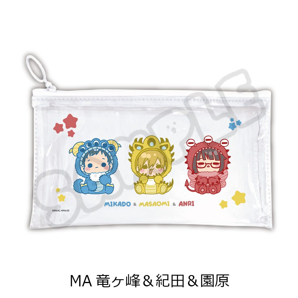 デュラララ!!×2 フラットクリアポーチ MA 竜ヶ峰&紀田&園原 ("Durarara!!x2" Flat Clear Pouch MA Ryugamine & Kida & Sonohara)