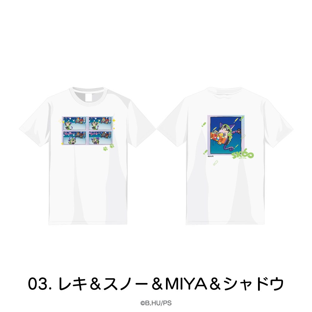 SK∞ エスケーエイト Tシャツ M 03 レキ&スノー&MIYA&シャドウ ("SK8 the Infinity" T-shirt (M Size) 03 Reki & Snow & MIYA & Shadow)