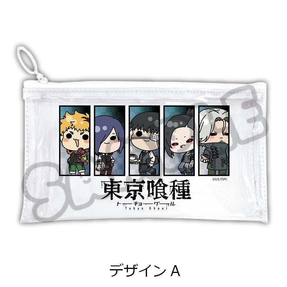 東京喰種トーキョーグール フラットクリアポーチ デザインA ("Tokyo Ghoul" Flat Clear Pouch Design A)