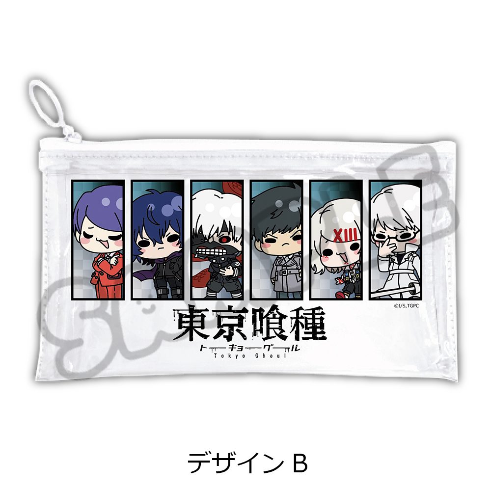 東京喰種トーキョーグール フラットクリアポーチ デザインB ("Tokyo Ghoul" Flat Clear Pouch Design B)