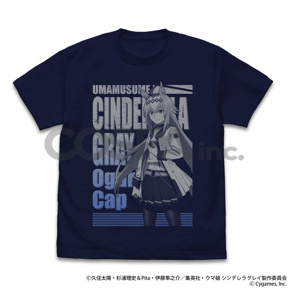 ウマ娘 シンデレラグレイ オグリキャップ Tシャツ ネイビー L ("Uma Musume Cinderella Gray" Oguri Cap T-shirt Navy (L Size))