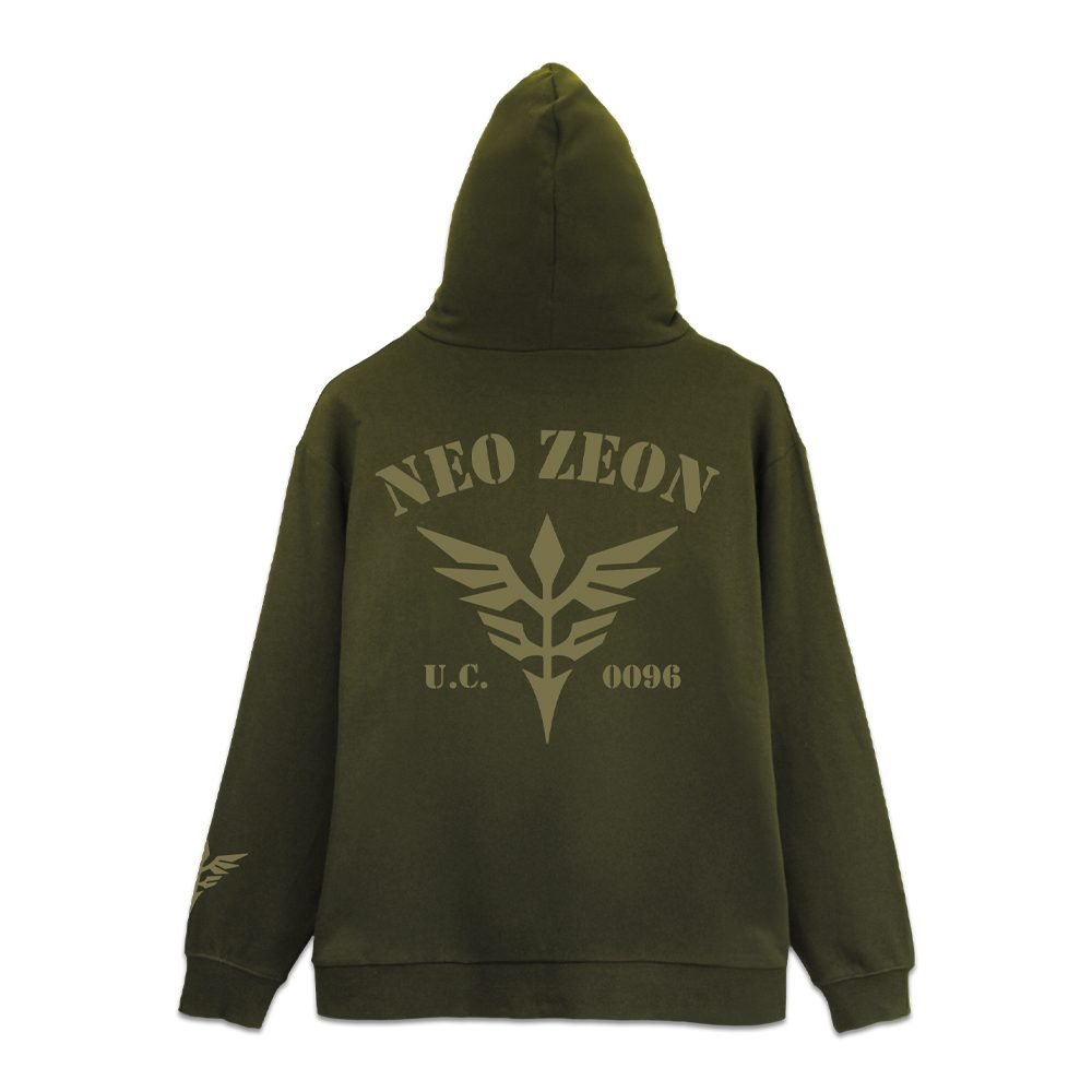 機動戦士ガンダムUC(ユニコーン) ネオ・ジオン ジップパーカー Ver.2.0 モス L ("Mobile Suit Gundam Unicorn" Neo Zeon Zip Hoodie Ver. 2.0 Moss (L Size))