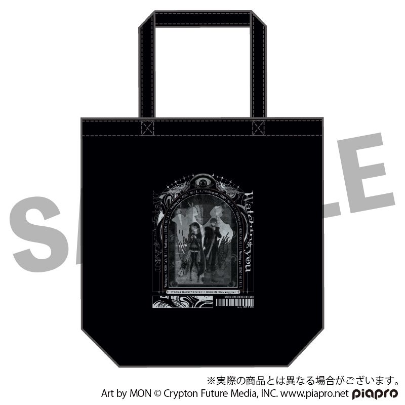 STEAKA ヲチラレ 初音ミク×オバケン Afterparty 目目目デザイントートバッグ (STEAKA Wochirare Hatsune Miku x Obaken Afterparty Me Me Me Design Tote Bag)