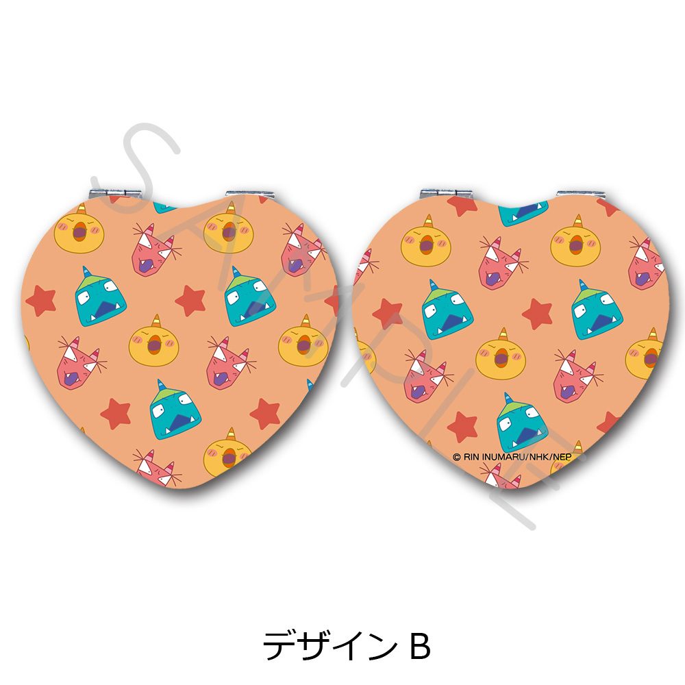 おじゃる丸 コンパクトミラー(ハート) デザインB ("Ojarumaru" Compact Mirror (Heart) Design B)
