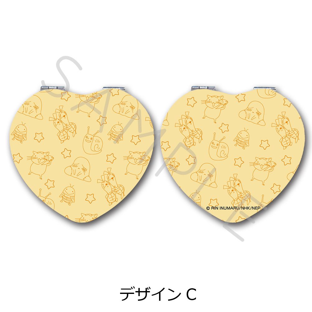おじゃる丸 コンパクトミラー(ハート) デザインC ("Ojarumaru" Compact Mirror (Heart) Design C)