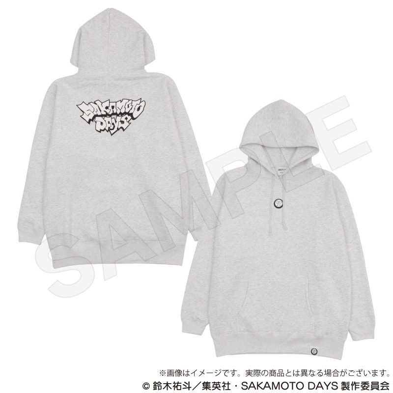 SAKAMOTO DAYS×WEGO パーカー グレー ("Sakamoto Days" x WEGO Hoodie Gray)