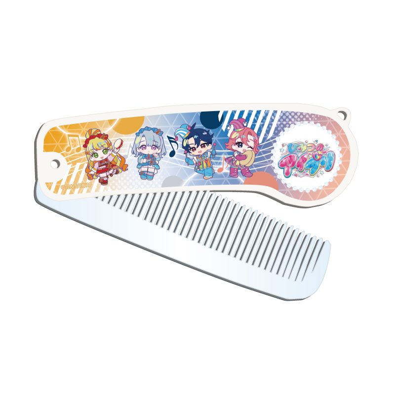 折りたたみコーム ひみつのアイプリ 02 集合B 音楽の秋Ver.(ミニキャライラスト) (Folding Comb "Himitsu no AiPri" 02 Group B Autumn of Music Ver. (Mini Character Illustration))