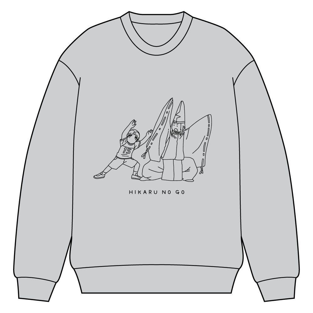 ヒカルの碁 スウェット グレー Mサイズ ("Hikaru no Go" Sweat Gray (M Size))