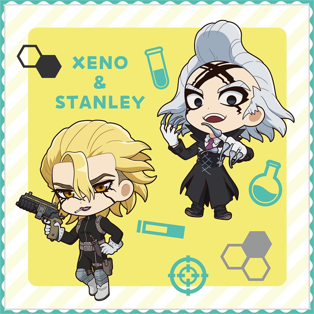 Dr.STONE 刺繍ミニタオル Dr.ゼノ、スタンリー・スナイダー ("Dr. Stone" Embroidery Mini Towel Dr. Xeno & Stanley Snyder)