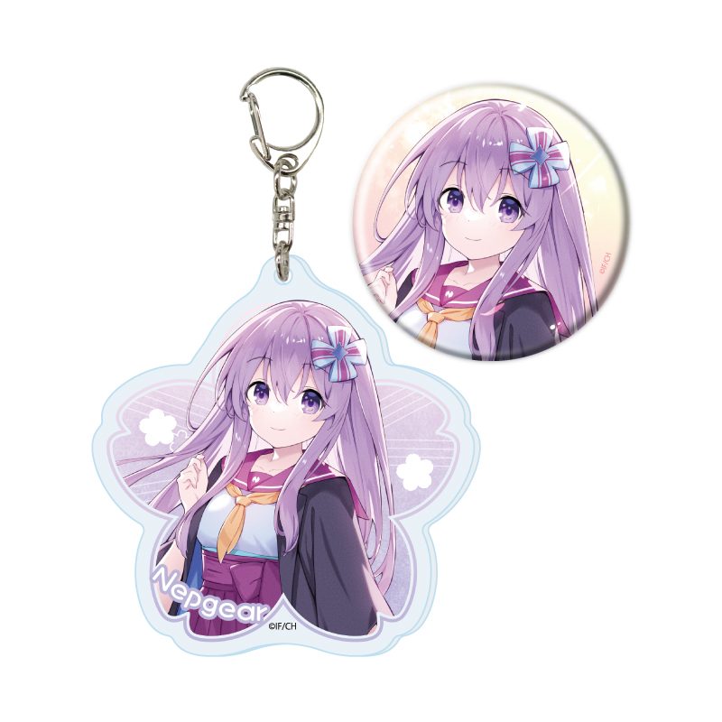 アクリルキーホルダー&缶バッジセット 超次元ゲイム ネプテューヌ 02 ネプギア(桜)(公式イラスト) (Acrylic Key Chain & Can Badge Set "Hyperdimension Neptunia" 02 Nepgear (Cherry Blossom) (Official Illustration))