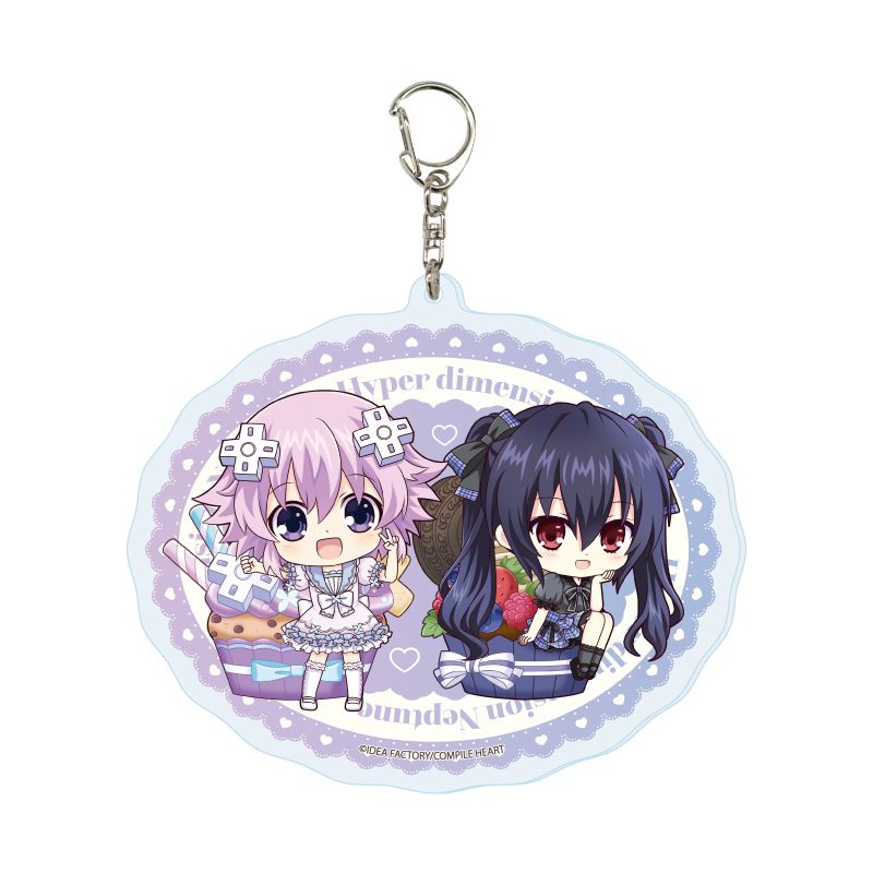 デカアクリルキーホルダー 超次元ゲイム ネプテューヌ 01 ネプテューヌ&ノワール(ミニキャライラスト) (Deka Acrylic Key Chain "Hyperdimension Neptunia" 01 Neptunia & Noire (Mini Character Illustration))