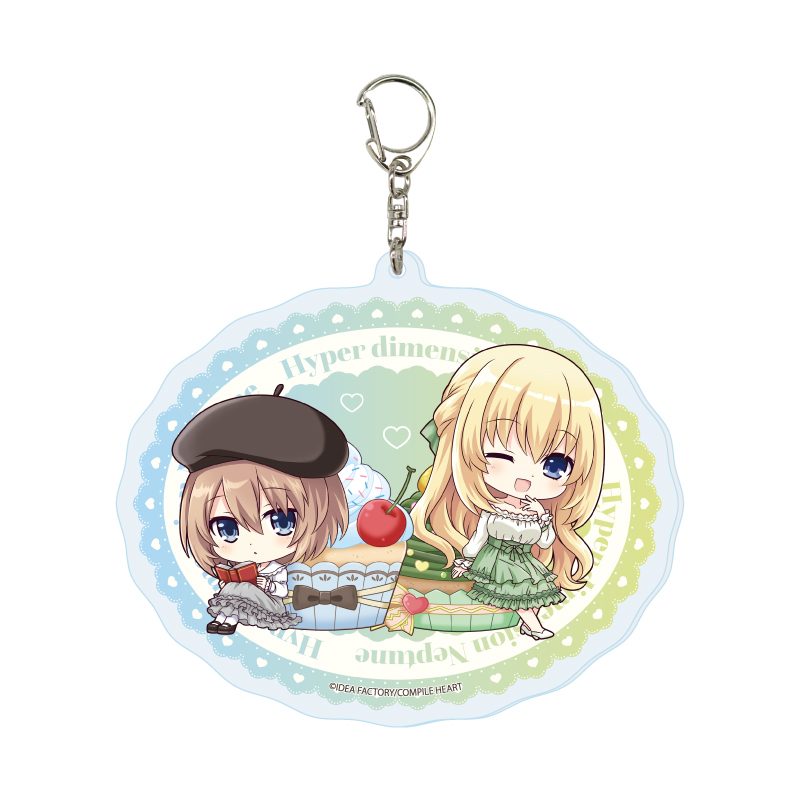 デカアクリルキーホルダー 超次元ゲイム ネプテューヌ 02 ブラン&ベール(ミニキャライラスト) (Deka Acrylic Key Chain "Hyperdimension Neptunia" 02 Blanc & Vert (Mini Character Illustration))