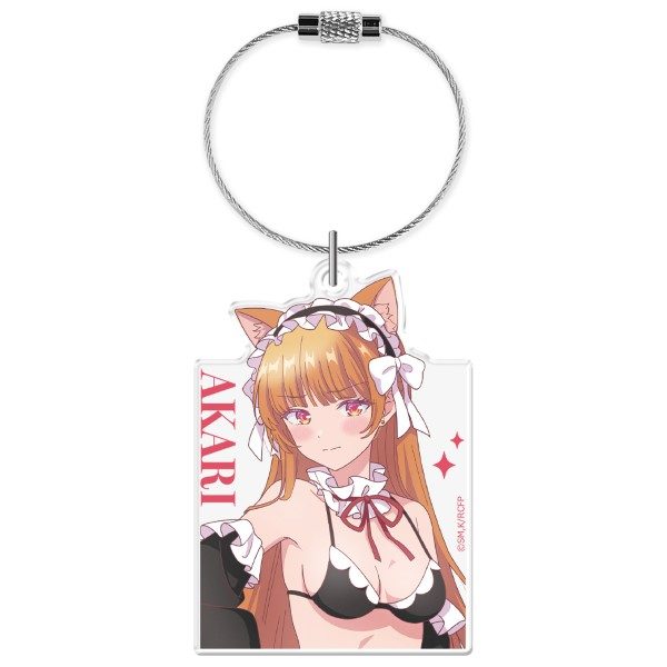幼馴染とはラブコメにならない アクリルキーリング 火威灯 猫耳水着メイドVer. 描き下ろし ("You Can't Be In a Rom-Com with Your Childhood Friends!" Acrylic Key Ring Hiodoshi Akari Cat Ears Swimwear Maid Ver. Original Illustration)