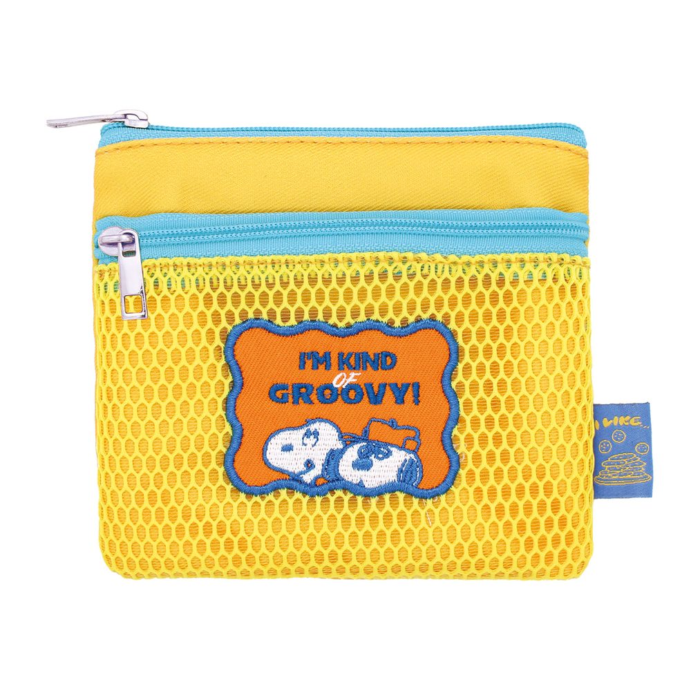 スヌーピー 2ジッパーメッシュポーチ I like... オレンジ ("Peanuts" Double Zipper Mesh Pouch I like... Orange)