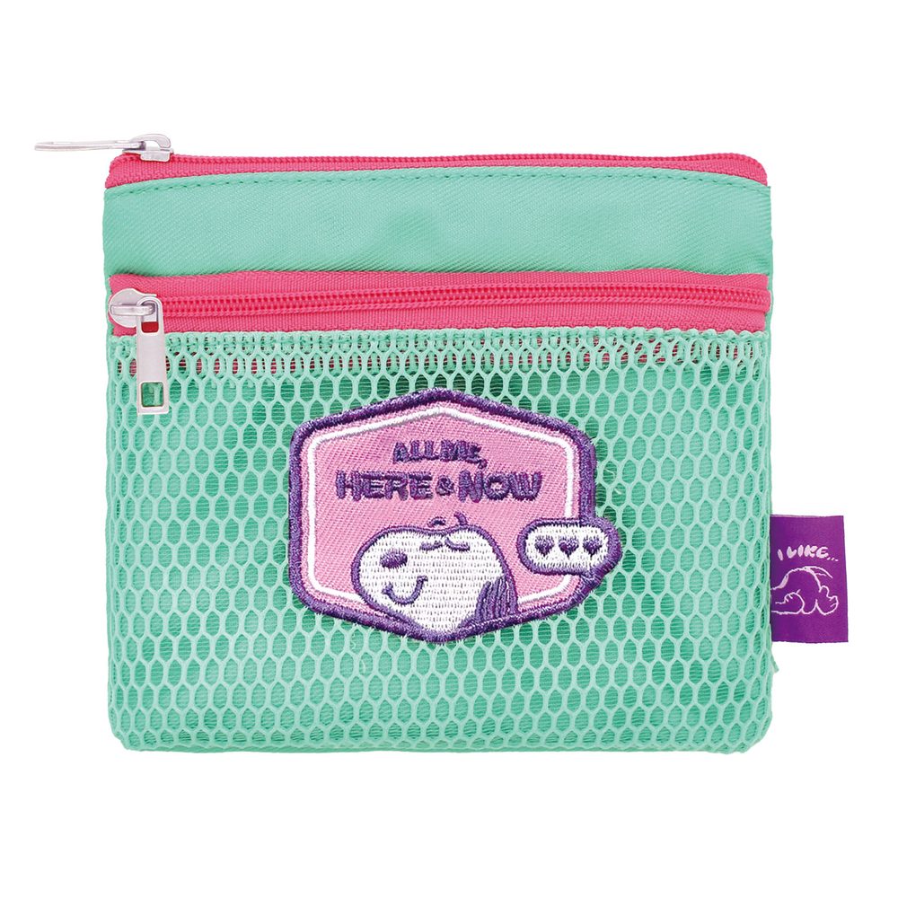 スヌーピー 2ジッパーメッシュポーチ I like... ミント ("Peanuts" Double Zipper Mesh Pouch I like... Mint)