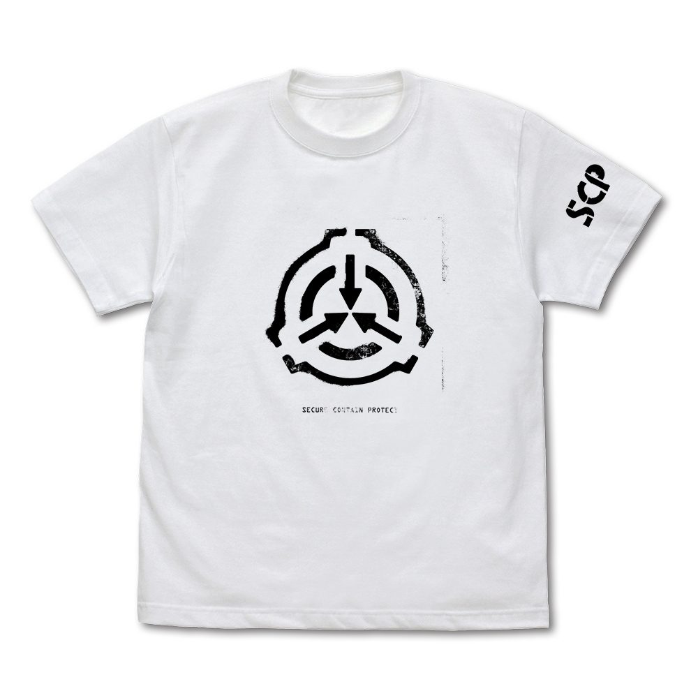 SCP財団 ステンシルロゴ Tシャツ ホワイト M (SCP Foundation Stencil Logo T-shirt White (M Size))