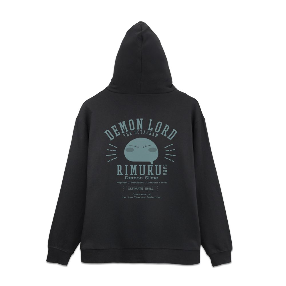 転生したらスライムだった件 リムル様カレッジ ジップパーカー ブラック XXL ("That Time I Got Reincarnated as a Slime" Rimuru-sama College Zip Hoodie Black (XXL Size))