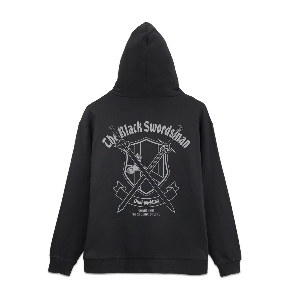 ソードアート・オンライン 黒の剣士 キリト 二刀流 ジップパーカー ブラック XL ("Sword Art Online" Black Swordsman Kirito Dual-wielding Zip Hoodie Black (XL Size))