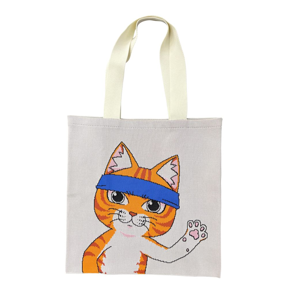 ラーメン赤猫 ニットトート 文蔵 1 ("Ramen Akaneko" Knit Tote Bag Bunzo 1)